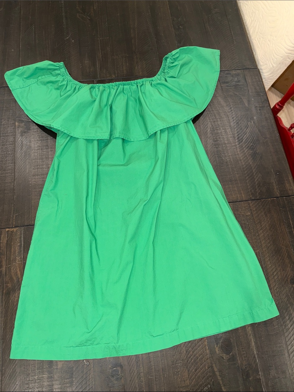Who What Wear Emerald Green Off-Shoulder Ruffle Mini Dress Size L
